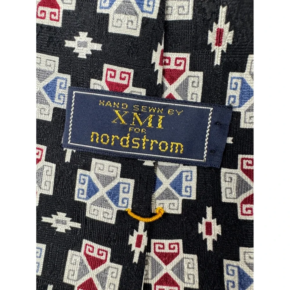 XMI for Nordstrom Black Geometric Pattern‎ Silk Blend Necktie